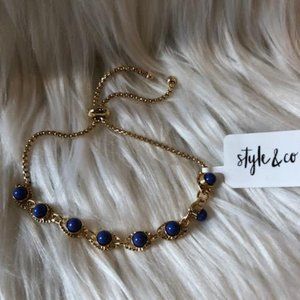 Style & Co Blue Bead Slider Bracelet